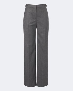 Stella McCartney Pantalones Rectos De Lana - Gris