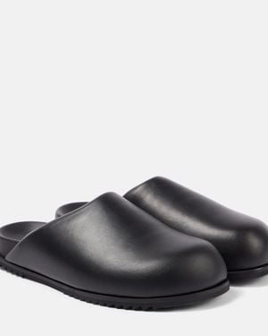 Rick Owens Granola Leather Mules - Gray