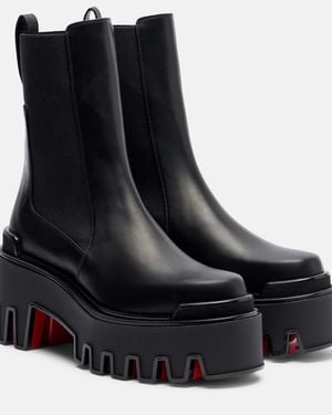Christian Louboutin Marchacroche Leather Chelsea Boots - Black