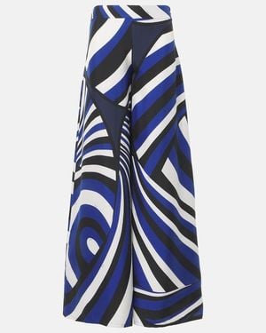 PUCCI Iride Silk Twill Palazzo Pants - Blue