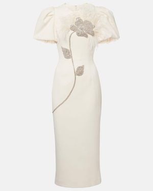 Rebecca Vallance Embellished Crepe Cocktail Dress - Natural