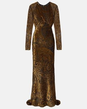 Etro Paisley Jacquard Maxi Dress - Brown