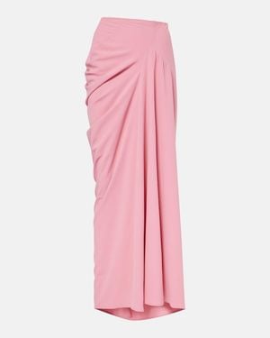 Dries Van Noten Draped Crepe Maxi Skirt - Pink