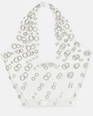 Rabanne Grommet Embellished Pvc Tote Bag - White
