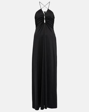 Ganni Crepe Jersey Maxi Dress - Black