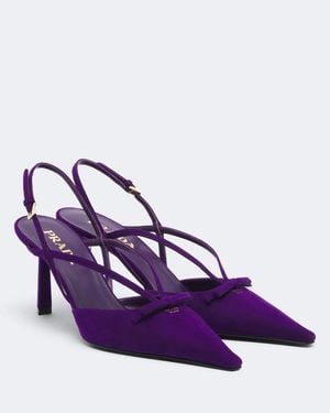 Prada Slingback-Pumps Aus Veloursleder - Lila