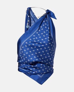 Christopher Esber Top Bandana Aus Seide - Blau