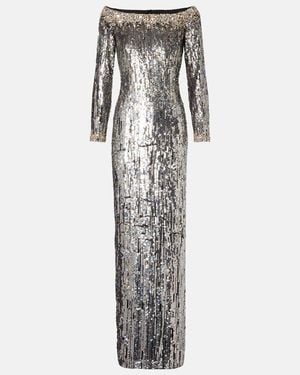Jenny Packham Marine Sequined Gown - Grey