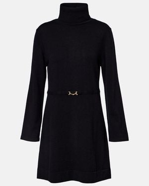 RIXO London Elliette Wool And Cashmere Minidress - Black