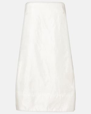 STAUD Lidia Silk Satin Minidress - White