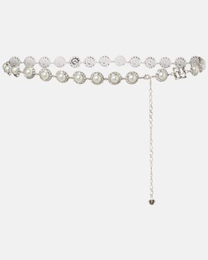 Magda Butrym Guertel Mit Kristallen Und Zierperlen - Weiß