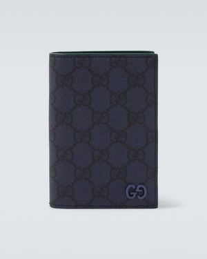 Gucci Cartera De Lona Gg Supreme Con Piel - Azul