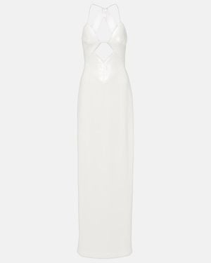 Galvan London Bridal Sequined Halterneck Gown - White
