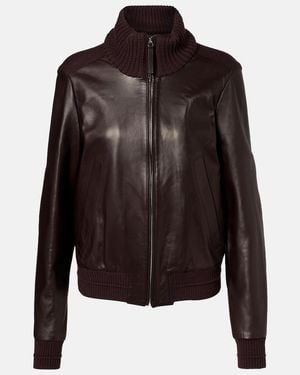 Proenza Schouler Lederjacke Elenora Mit Wolle - Schwarz