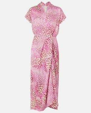 Dries Van Noten Printed Satin Midi Dress - Pink