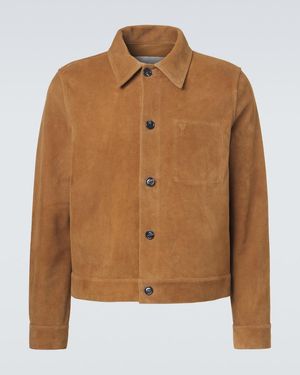 Ami Paris Suede Blouson Jacket - Brown