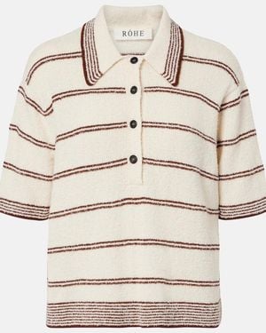 Rohe Striped Cotton-Blend Polo Shirt - Natural