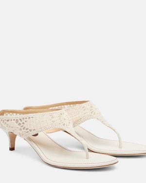 Magda Butrym Crochet Thong Sandals - White