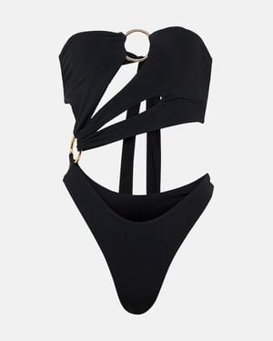 Louisa Ballou Strapless Cutout Swimsuit - Black