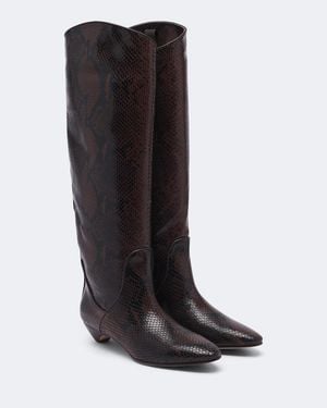Le Monde Beryl Allegra Leather Knee-High Boots - Black