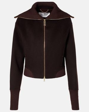 Victoria Beckham Wool And Cashmere Bomber Jacket - Black