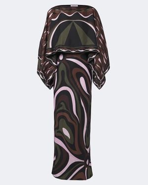PUCCI Robe Marmo Dune Aus Seiden-Twill - Schwarz