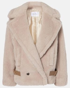 Max Mara Radice Alpaca, Wool, And Silk Teddy Jacket - Natural