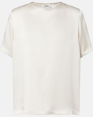 Max Mara Camiseta De Saten - Blanco