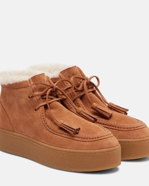 Hogan H681 Suede Platform Desert Boots - Brown