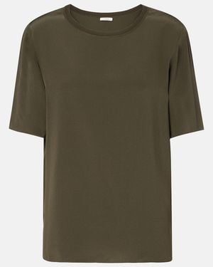 JOSEPH T-Shirt Rubin Aus Seiden-Crepe - Grün