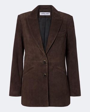 Veronica Beard Blazer Maci Aus Veloursleder - Braun
