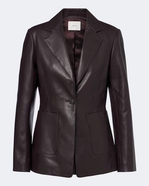 JOSEPH Glenview Leather Blazer - Black