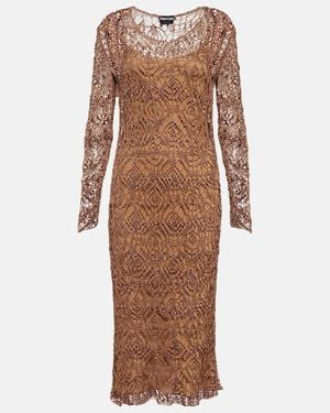 Tom Ford Layered Knit Midi Dress - Brown