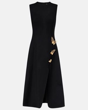 Oscar de la Renta Embellished Wool-Blend Cocktail Dress - Black