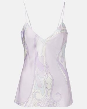 PUCCI Orchidee Silk Satin Camisole - Purple