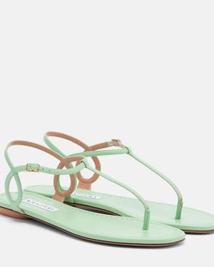 Aquazzura Sandales A Entre-Doigts Almost Bare En Cuir - Vert