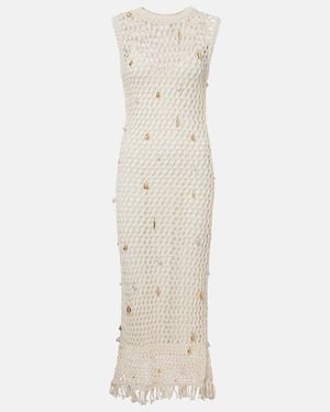 Jonathan Simkhai Coralia Embellished Crochet Midi Dress - White
