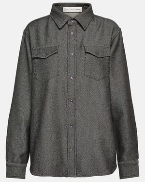 God's True Cashmere Cashmere And Cotton Denim Shirt - Grey
