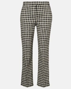 Max Mara Max Mara Daisy Gingham Cropped Straight Trousers - Natural