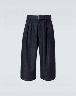 Dries Van Noten Belted Denim Bermuda Shorts - Blue