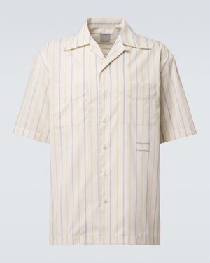 Calvin Klein Nathaniel Striped Bowling Shirt - White