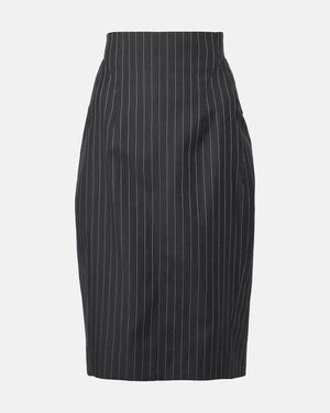 Mugler Midirock Aus Einem Wollgemisch - Grau