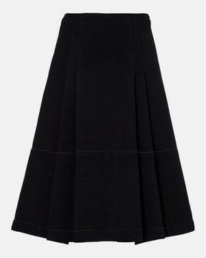 Marni Tiered Cotton-Blend Midi Skirt - Black