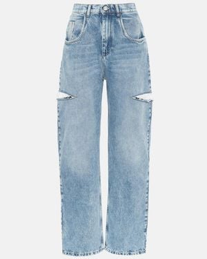 Maison Margiela Cutout High-Rise Wide-Leg Jeans - Blue