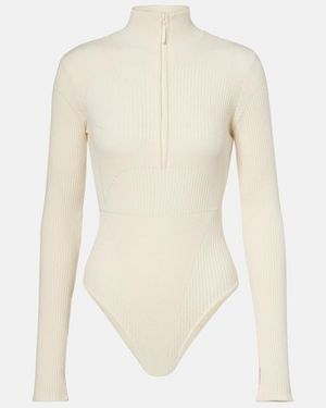 CORDOVA Butte Ribbed-Knit Wool-Blend Bodysuit - White
