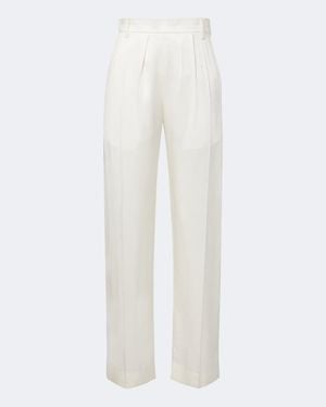 Victoria Beckham Satin Wide-Leg Trousers - White