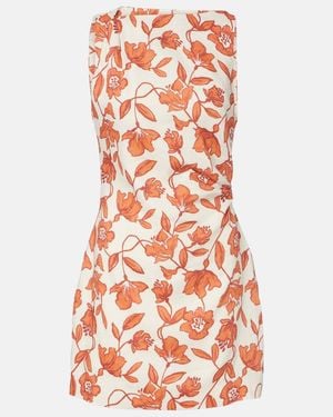 SIR. Chloe Floral Linen-Blend Minidress - Orange