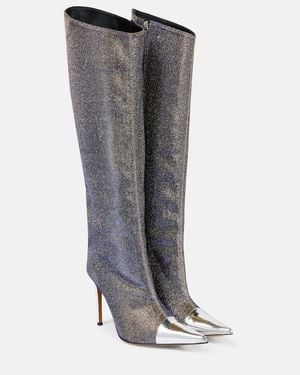 Alexandre Vauthier Metallic Knee-High Boots - Grey