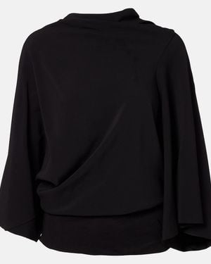 Rick Owens Draped Charmeuse Top - Black