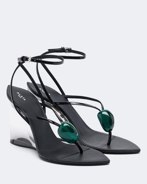 Alaïa Zehensandalen Invisible Wedge Aus Leder - Schwarz